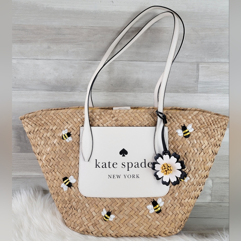 Kate Spade New York Honey Bee Straw Tote Bag
